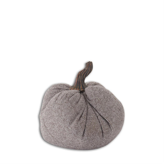 6.25 inch Grey Thin Stripe Fabric Pumpkin