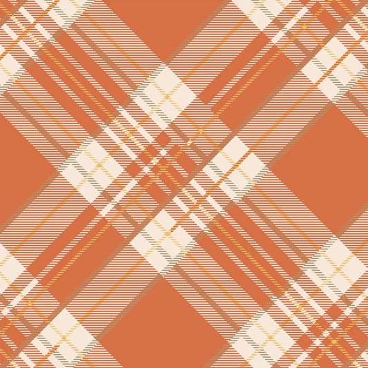 Orange Plaid Guest Napkin Pk-16