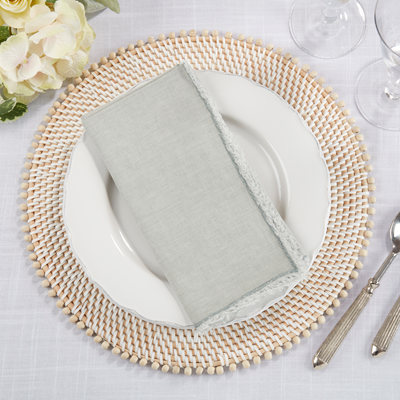 Fringed Stone Washed Natural Napkins- Set 4