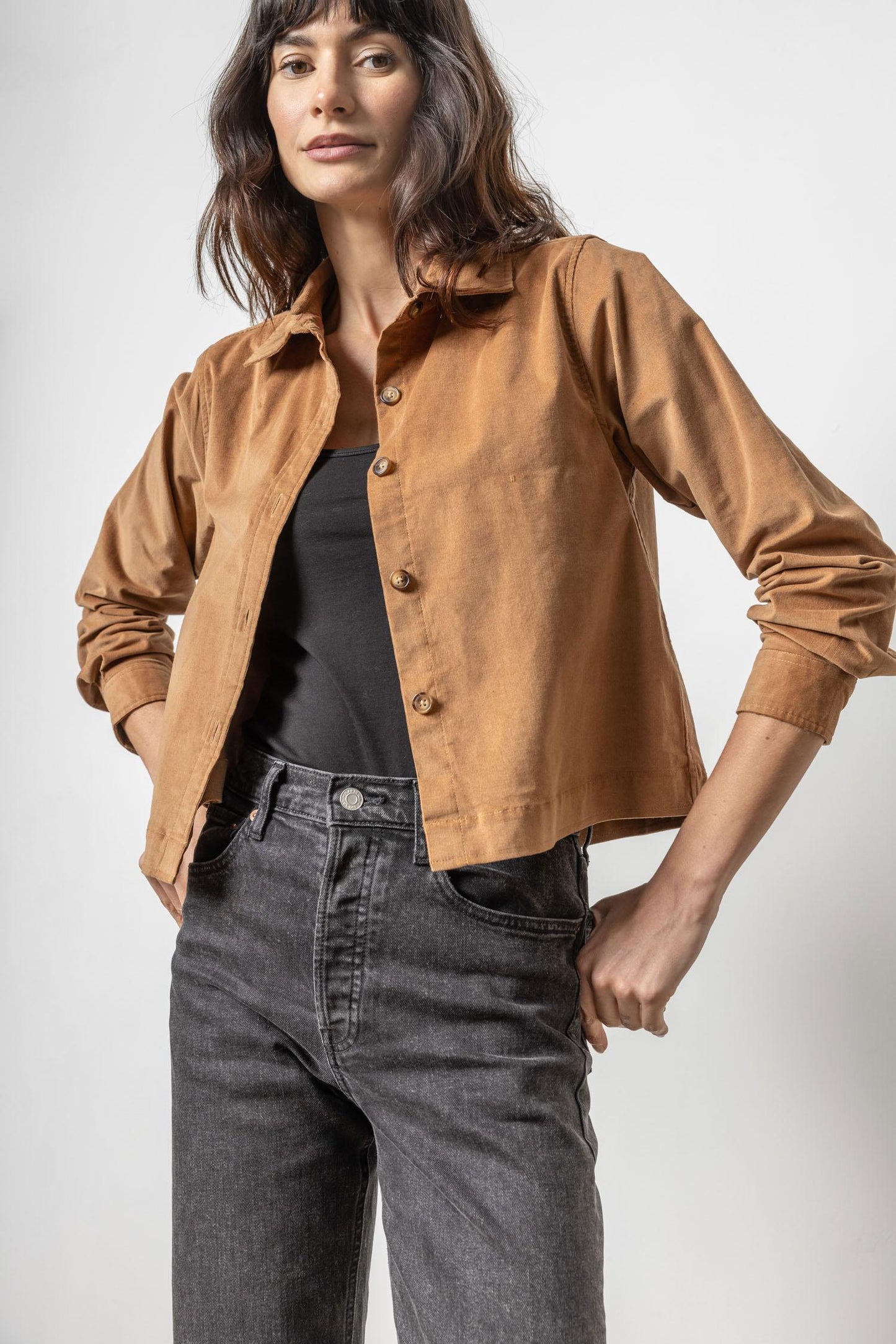 Corduroy Button Down Shirt- Acorn