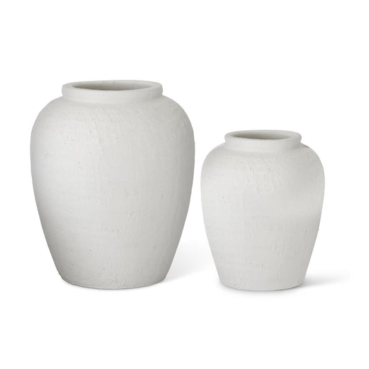 White Terracotta Vase 12”