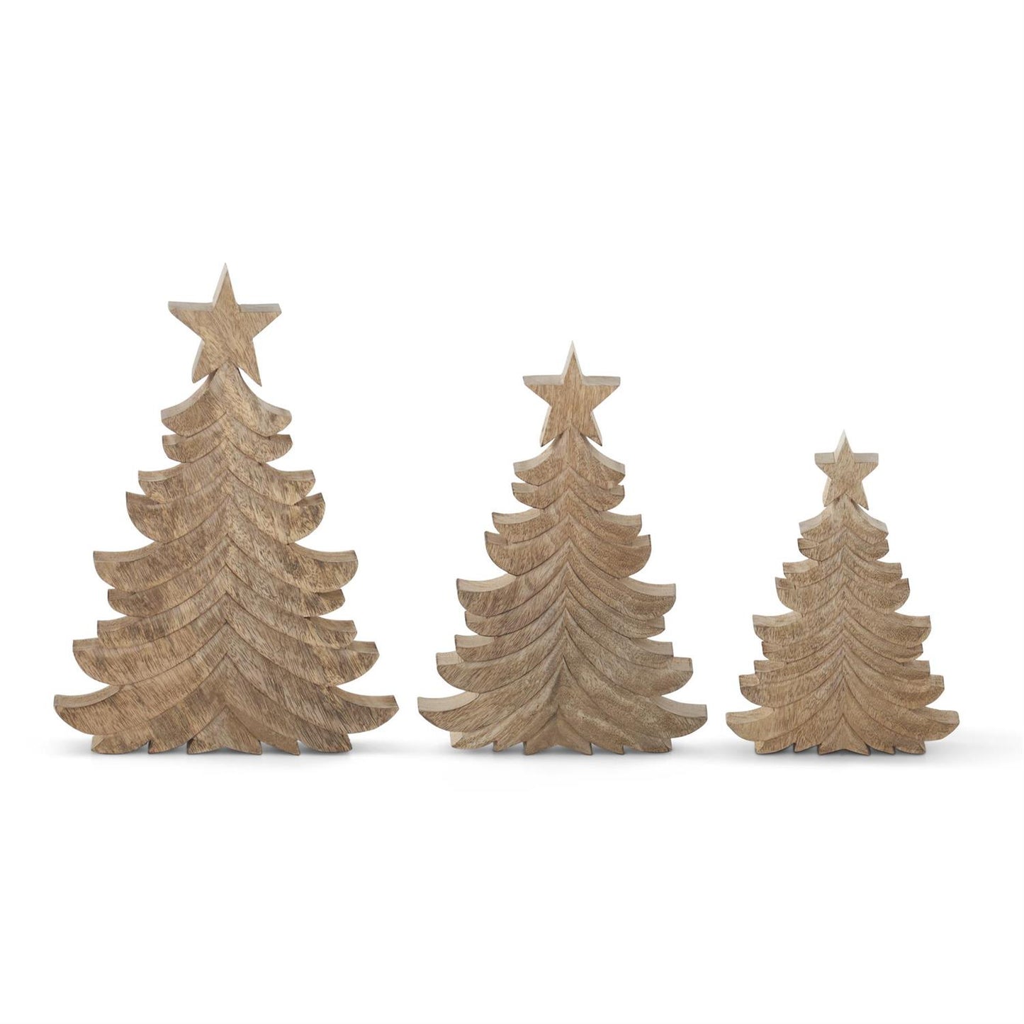 Mango Wood Whispy Carved Christmas Tree 10”