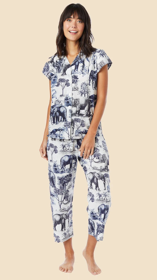 Safari Toile Luxe Pima Cotton Capri