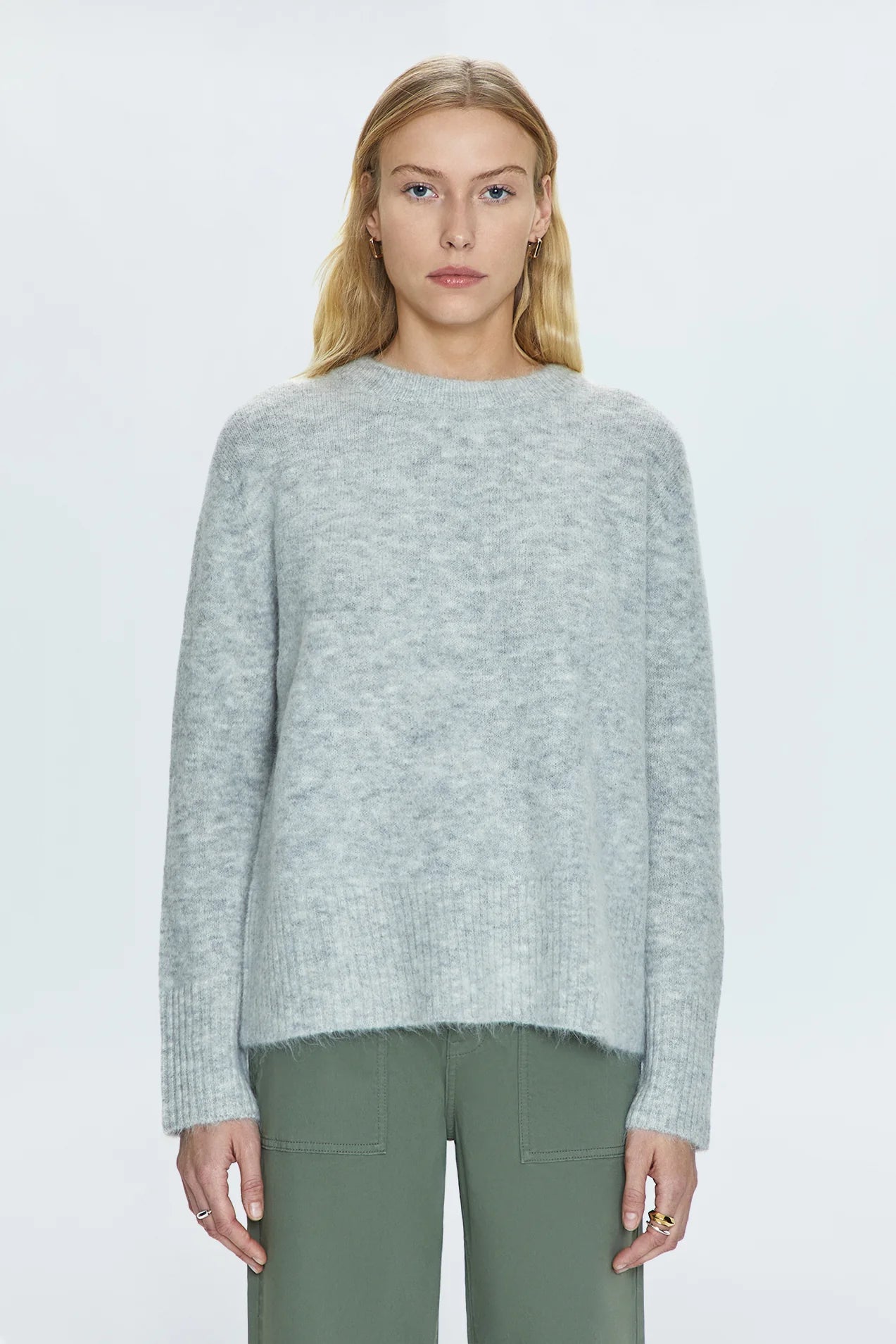 Ivy Crewneck Pullover-Soft Grey