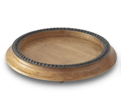 Black Rivet & Wood Nesting Tray (large)