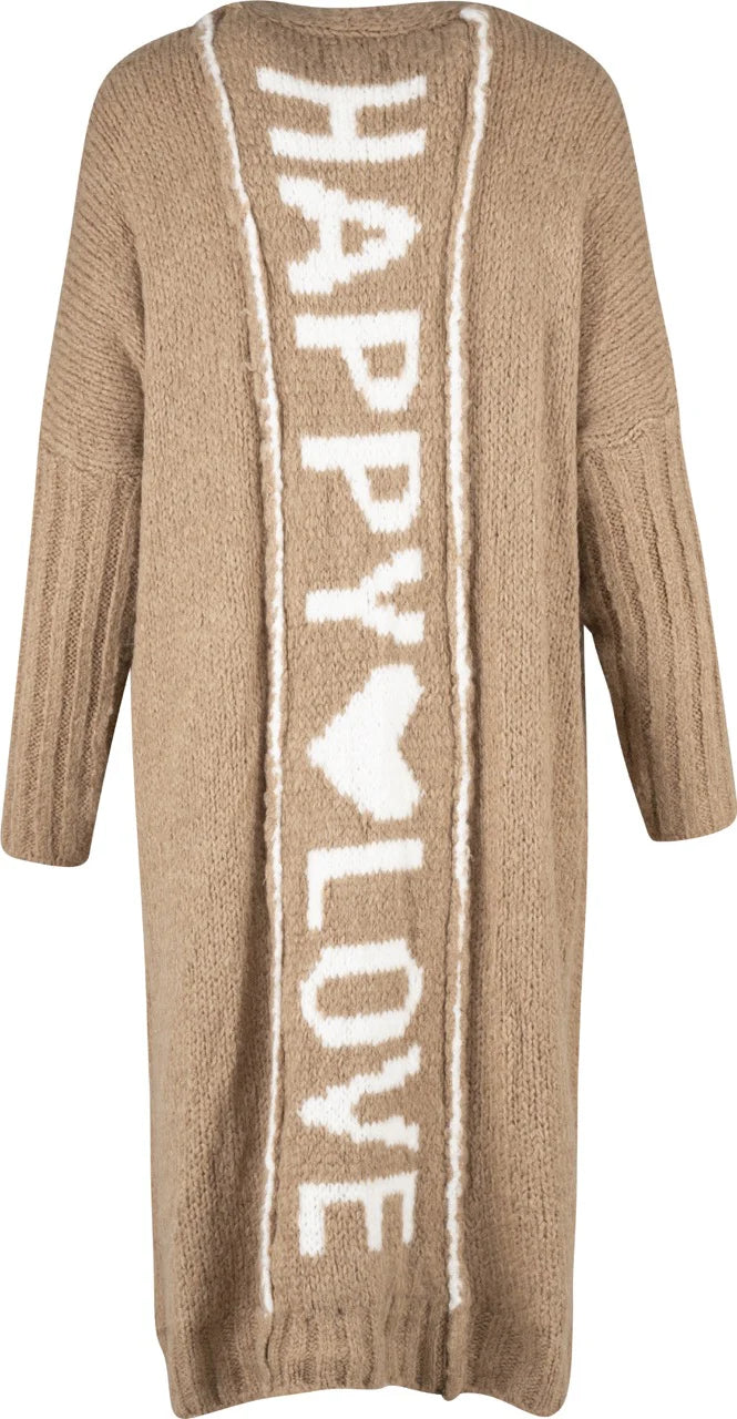 Ladies Knit Cardigan-Camel