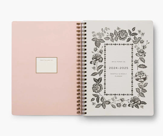 2025 English Rose 17-Month Academic Softcover Spiral Planner