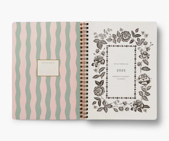 2025 Roses 12-month Softcover Spiral Planner