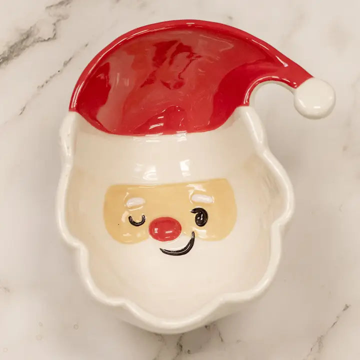 Jolly Santa Tidbit Bowl Wh/ Red 5.75x5.45