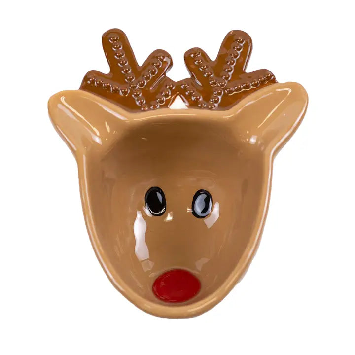 Reindeer Tidbit Bowl Tan/Brown 5x4.57