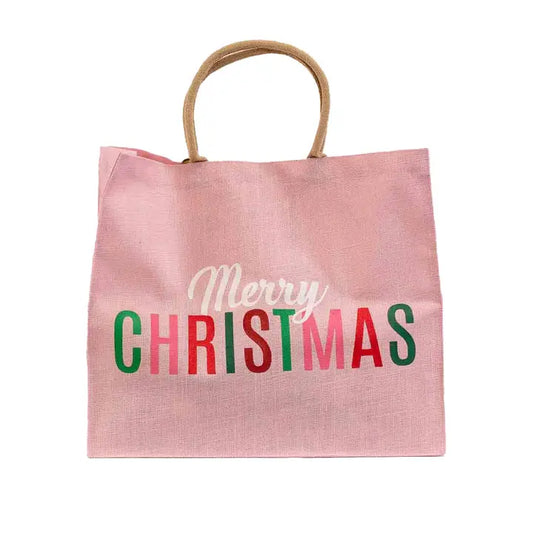 Merry Christmas Candy Carryall Tote Pink/ Multi