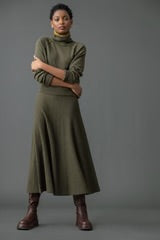 Flared Sweater Skirt- Loden-Medium