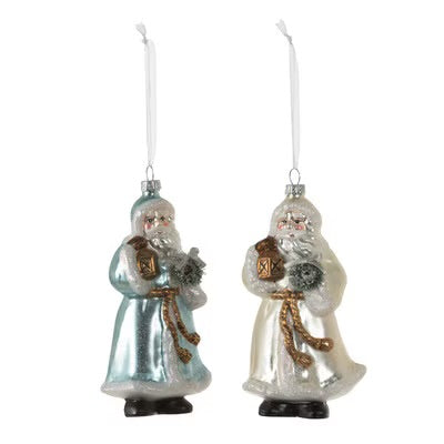 Father Christmas Glass Ornament