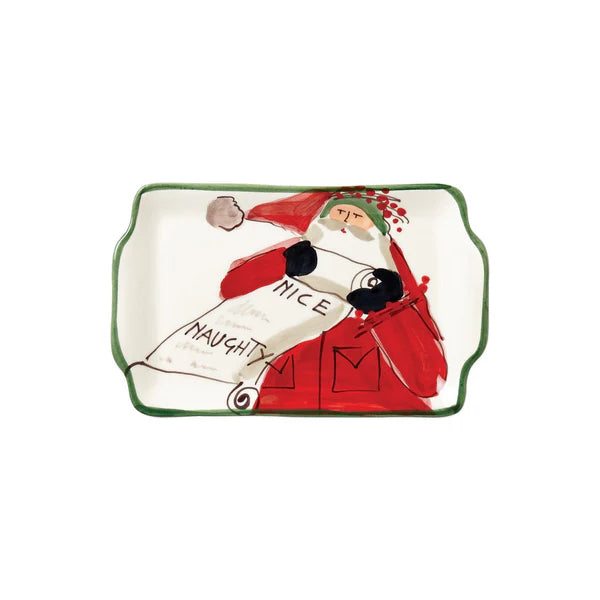 Old St. Nick Rectangular Plate- Naughty or Nice