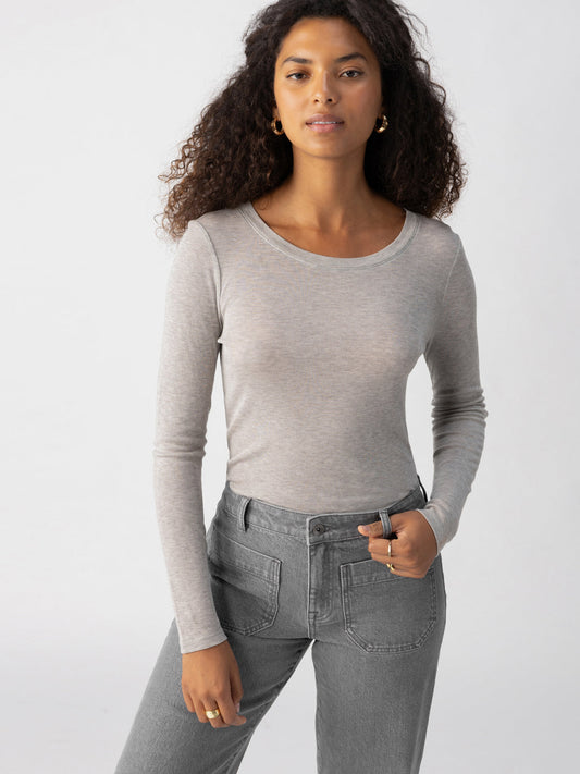 Femme Crew Tee - Heather Grey