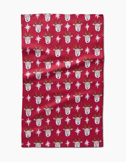 Reindeer Star Tea Towel