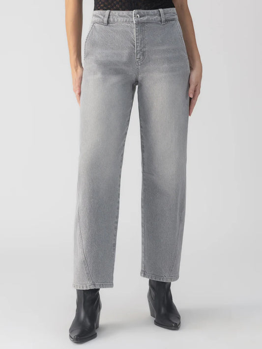 Twisted Seam Denim Barrel -Grey