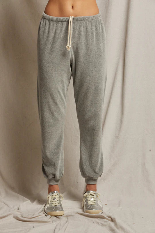 Bailey Velour Jogger- Heather Grey