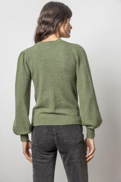 V-Neck Sweater- wintergreen