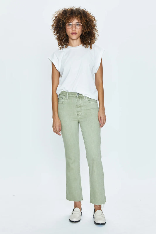 Lennon High Rise Crop - Sage