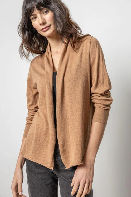 Everyday Open Cardigan Sweater - Bourbon