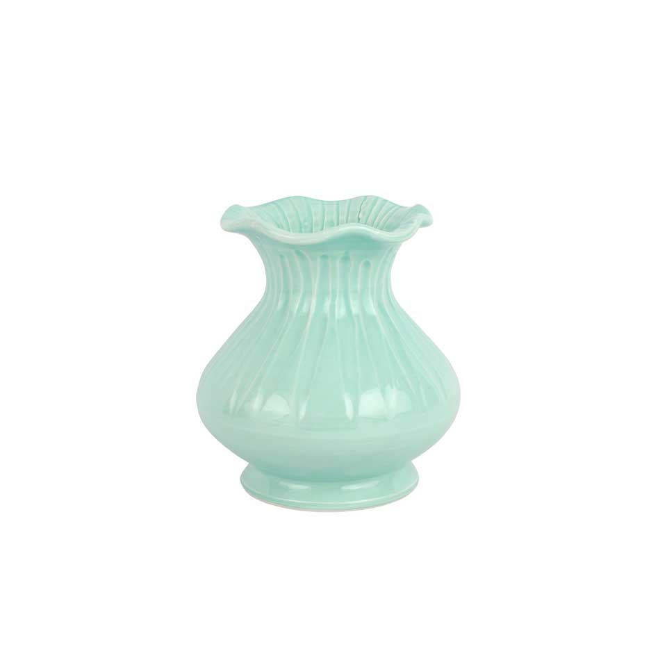 Ondulata Aqua Short Vase