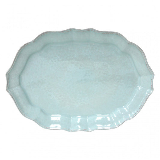 Large Oval Impressions Platter Blue