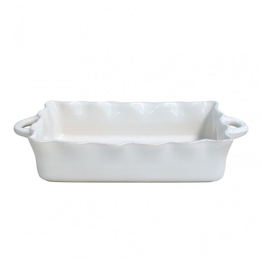 Baker lg rect ruffled-Cook&Host White